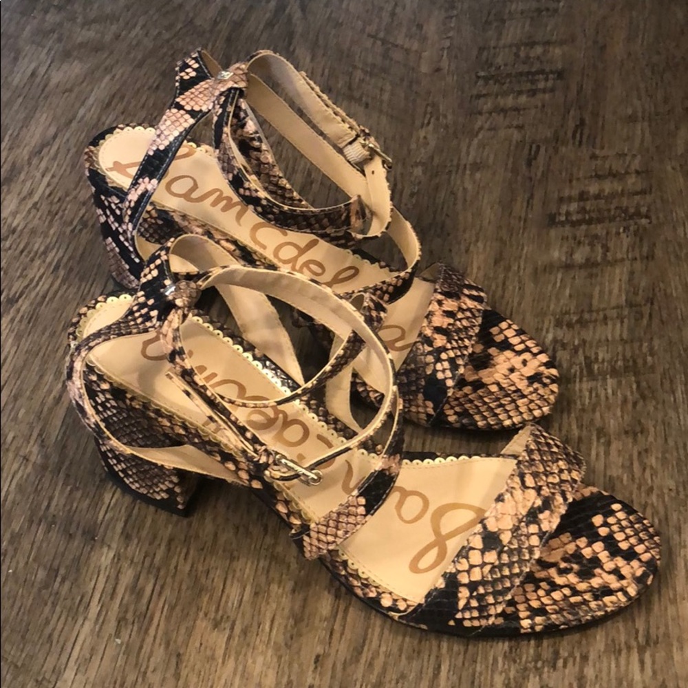 Sam Edelman Strappy Snakeskin Sandals